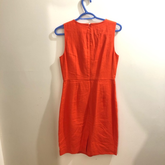 J. Crew linen sleeveless dress red orange colour - Picture 2 of 7